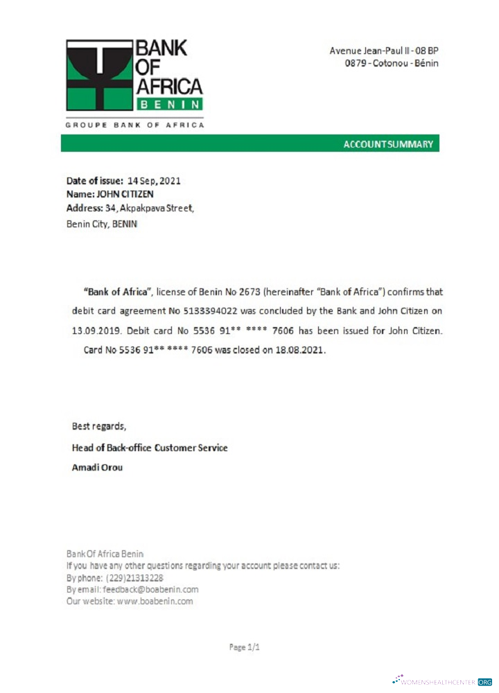 Download Benin BankofAfrica closure reference Photoshop template